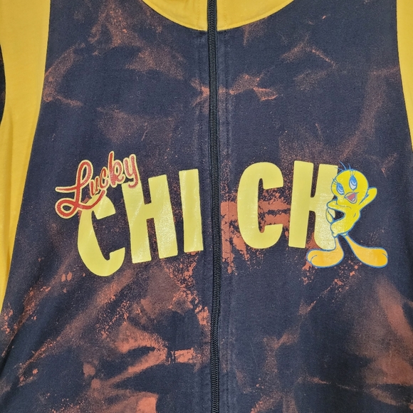 Looney Tunes Tweety Bird Lucky Chick graphic zip up turtleneck sweatshirt - Picture 4 of 8